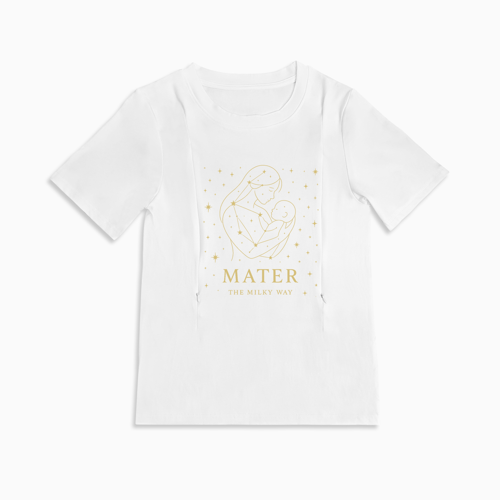 "The Milky Way" Postpartum Tee | Hidden Zippers for Breastfeeding