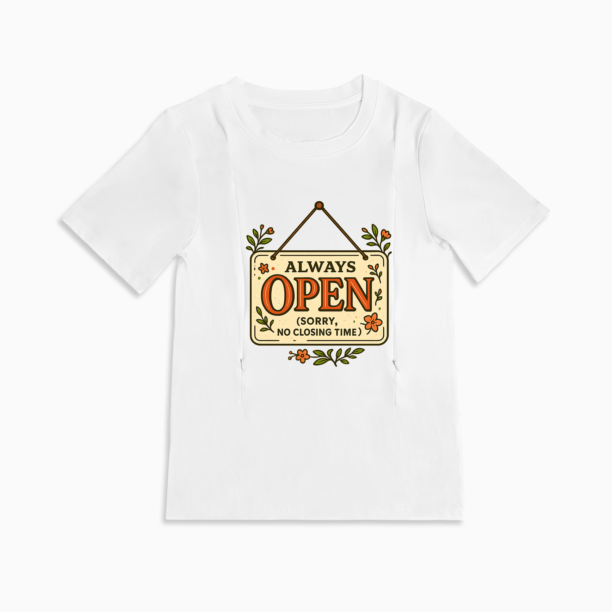 24/7 Milk Bar Tee | Cotton Nursing Shirt with Side Zippers