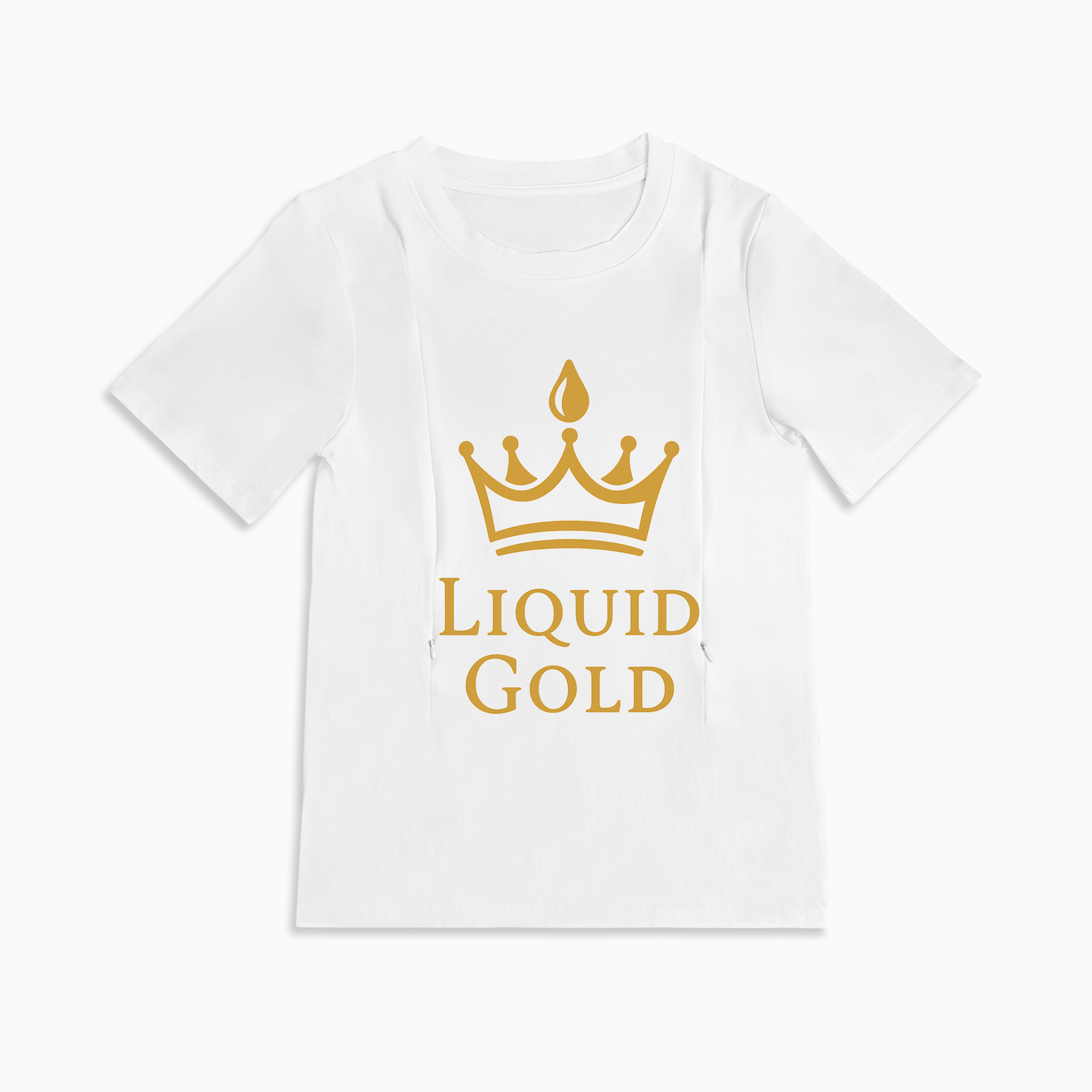 Cute Nursing Top | Liquid Gold Graphic | Side Zippers For Feeding