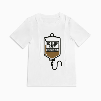 Funny New Mom Nursing Shirt | No Sleep Crew | Easy Zipper Access