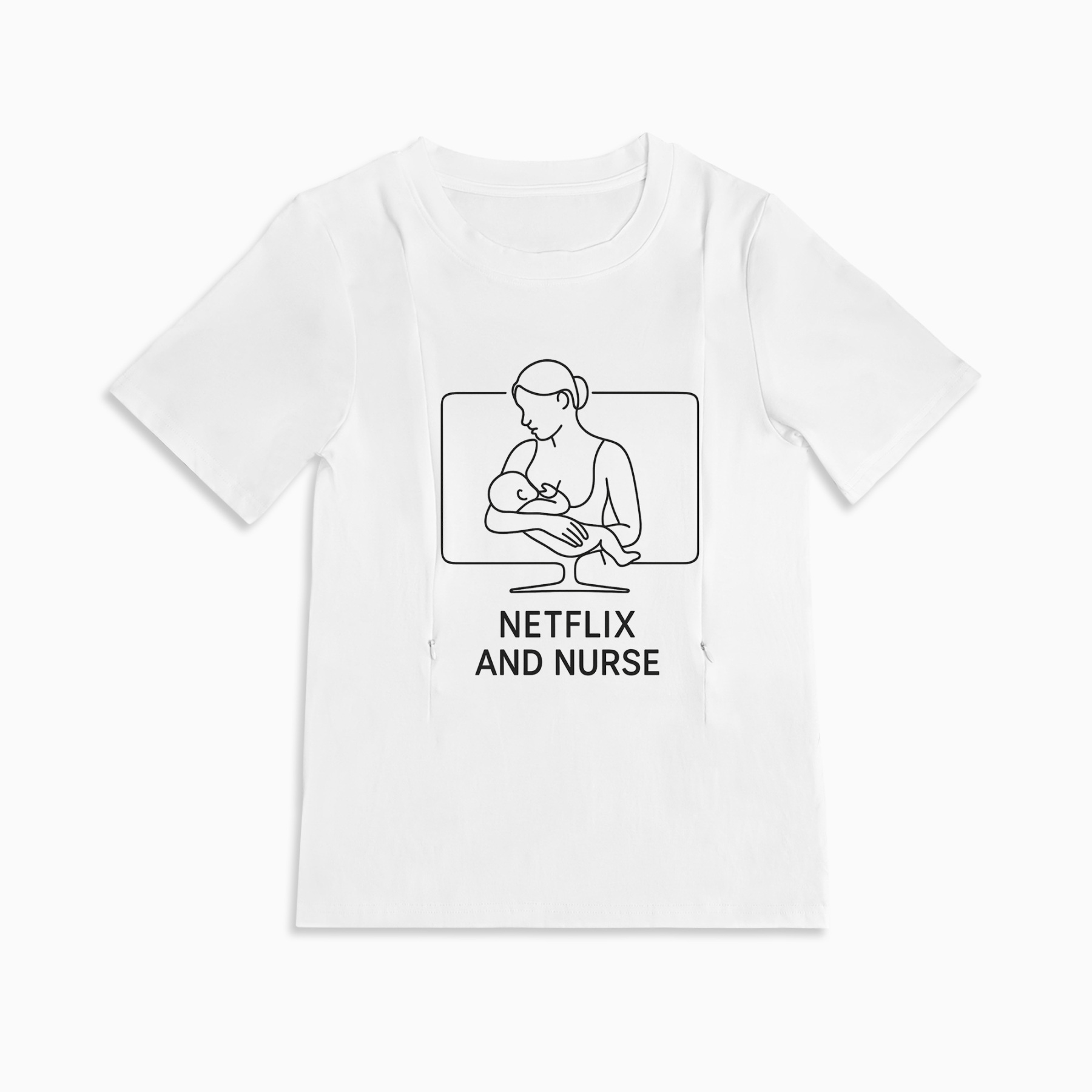 Graphic Nursing Tee | Netflix & Nurse Quote | Easy Side Zipper Access