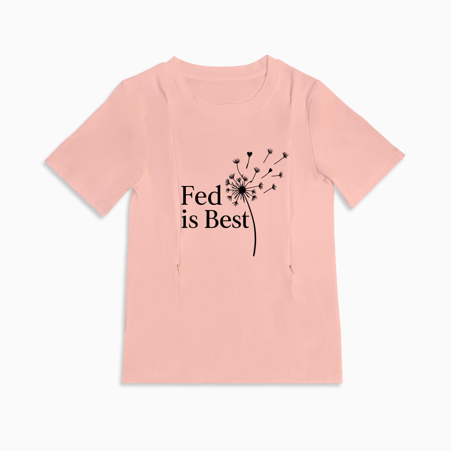 Breastfeeding T-Shirt "Fed Is Best" | Easy Zipper Access | Totkeeps