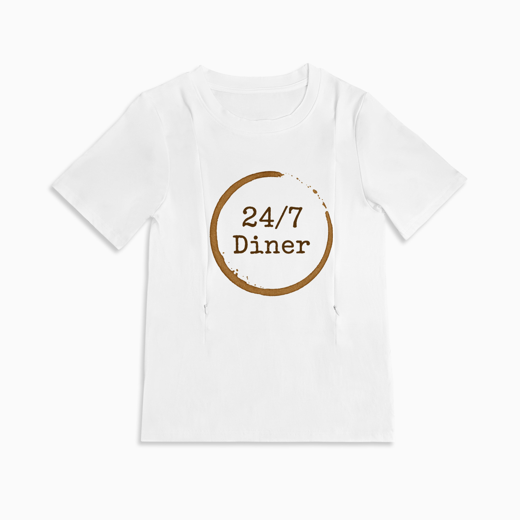 24/7 Diner Tee | The Perfect Zippered T-Shirt for Breastfeeding