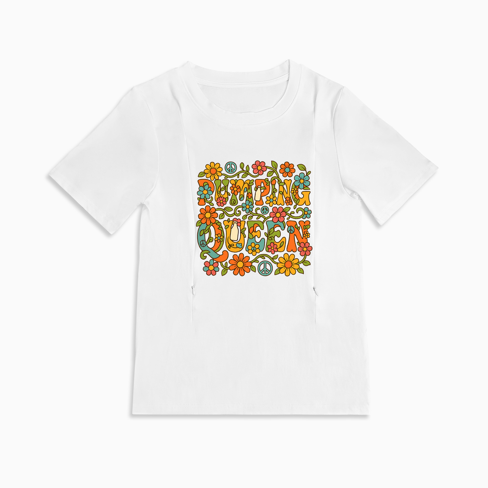 Pumping Queen Tee | Functional Nursing Shirt with Hidden Zippers