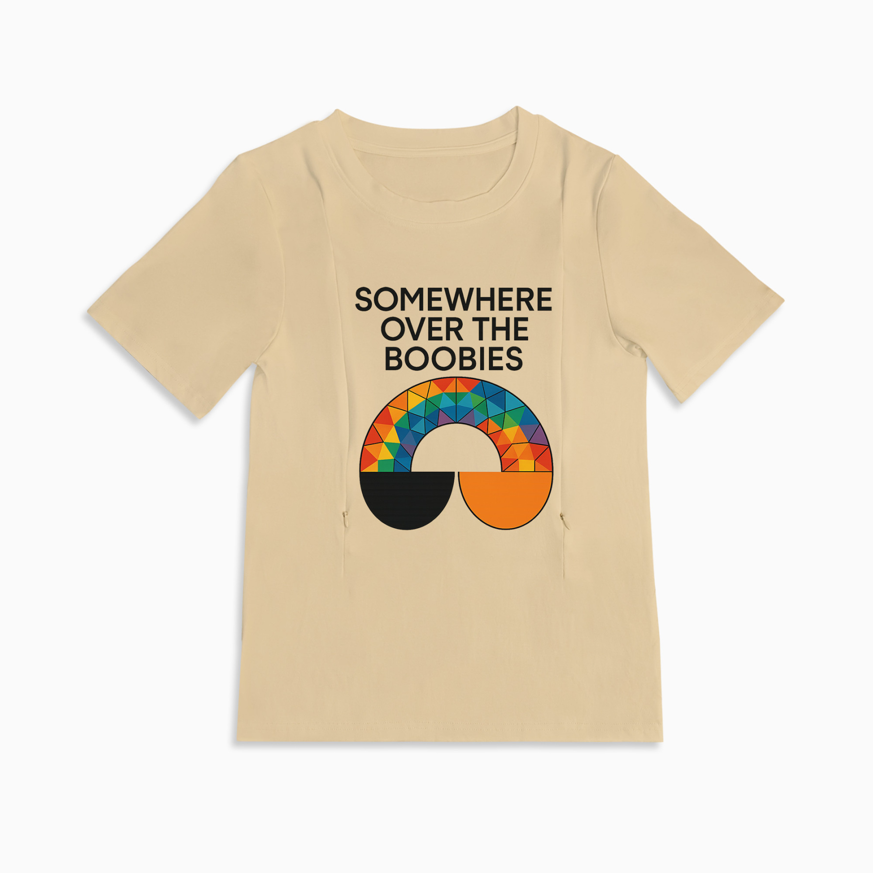 Cotton Nursing Top | "Somewhere Over the Boobies" | Easy Zipper Access