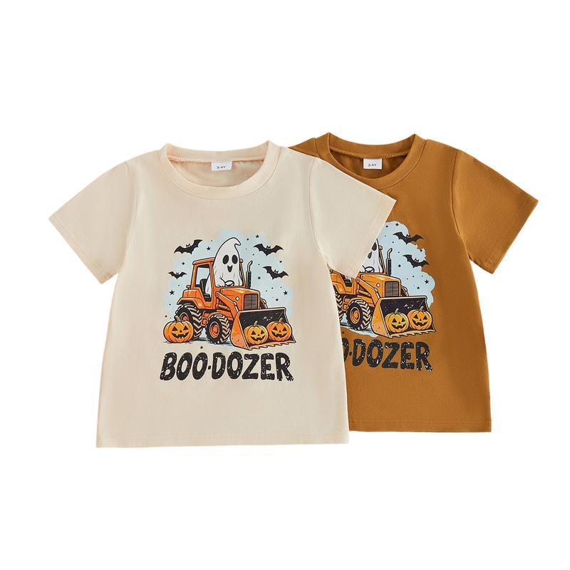 Kids’ Cute Pumpkin & Ghost Graphic T-Shirt