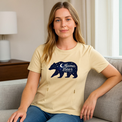 Breastfeeding T-Shirt with Mama Bear Print | Easy Side  | brand