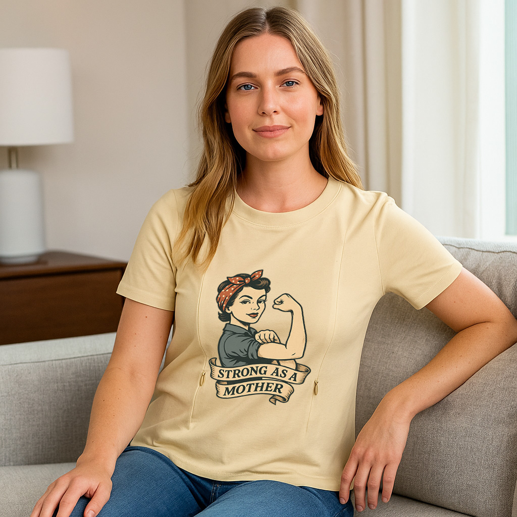 Breastfeeding Top with Strong as a Mother Print | Easy  | brand