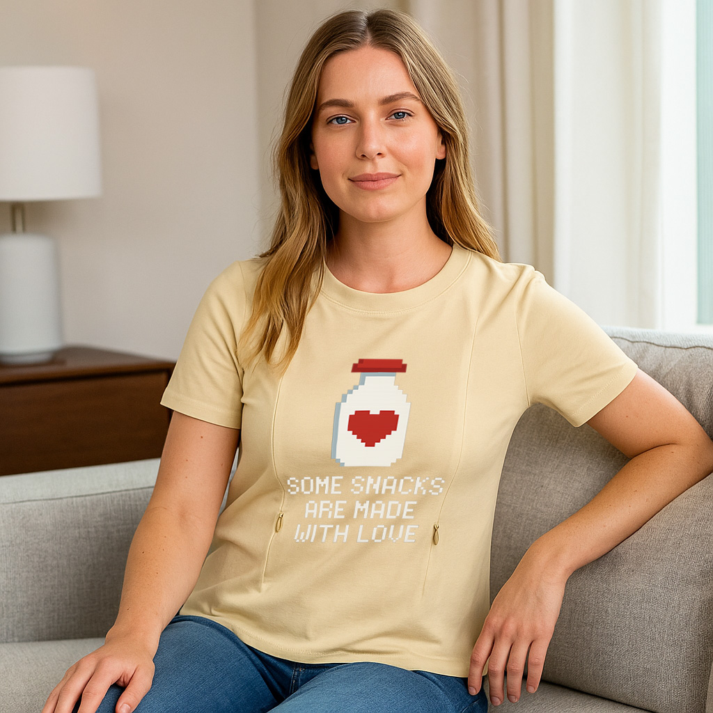 Discreet Breastfeeding Top | Side Zipper | "Snacks Made | brand