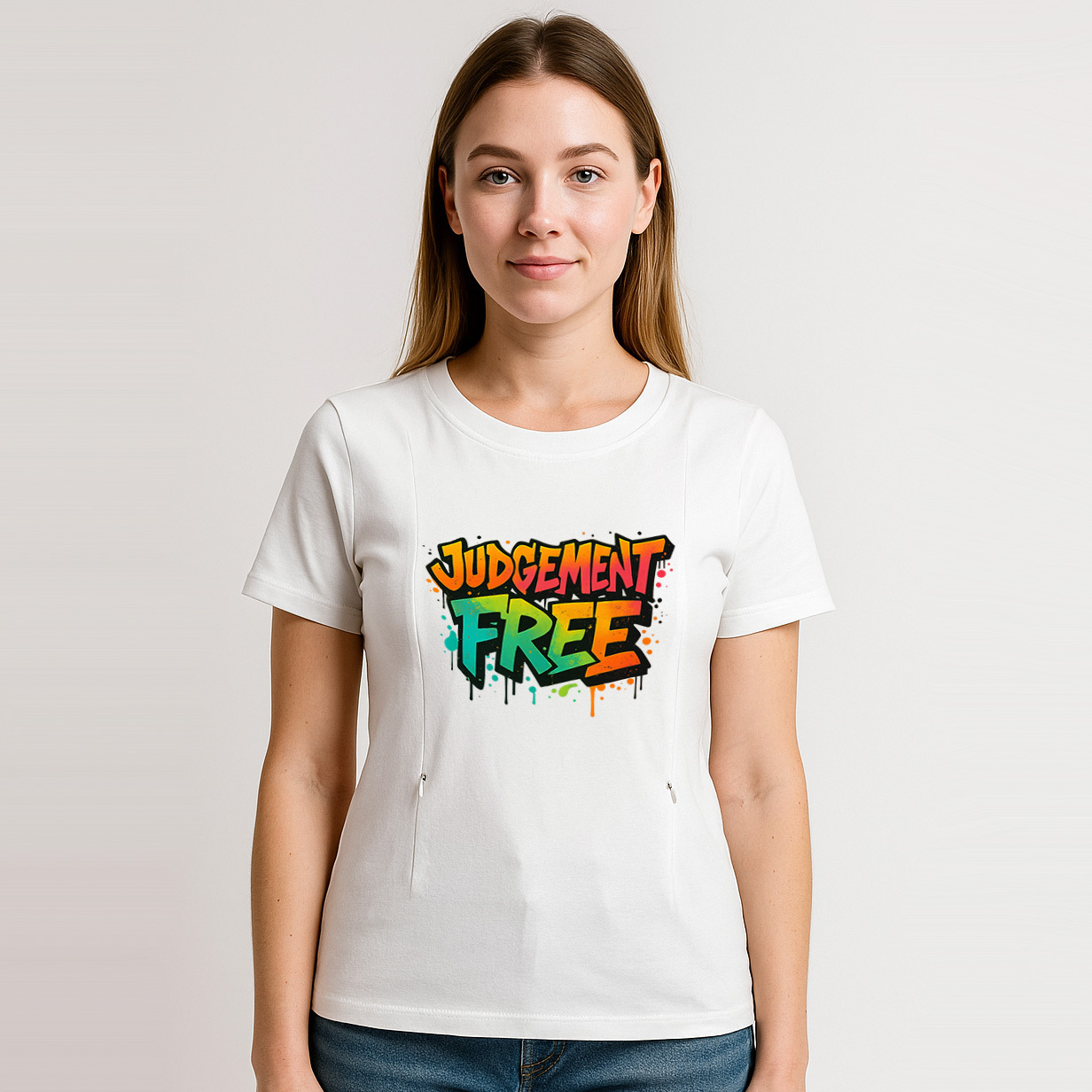 Supportive Nursing T-Shirt | "No Judgement Zone" | Totk | brand