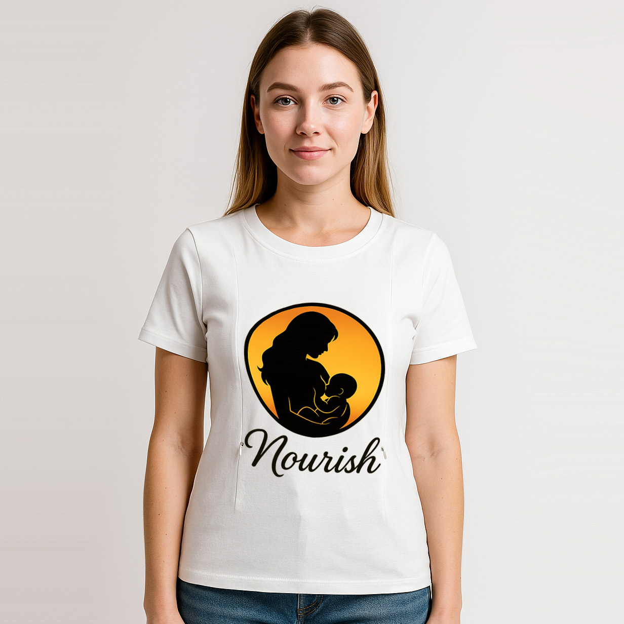 Discreet Breastfeeding Top with Side Zippers | Nourish  | brand