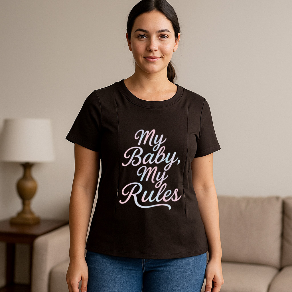 Stylish Nursing T-Shirt | "My Baby My Rules" | Totkeeps | brand