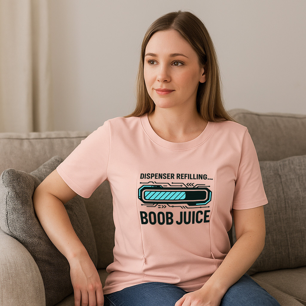 Breastfeeding T-Shirt for New Moms | Funny Boob Juice Slogan