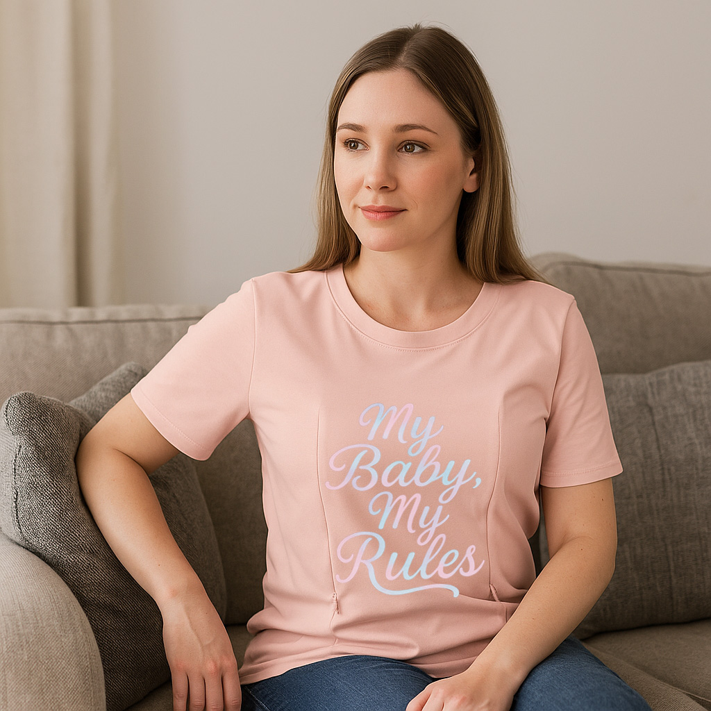 Stylish Nursing T-Shirt | "My Baby My Rules" | Totkeeps | brand