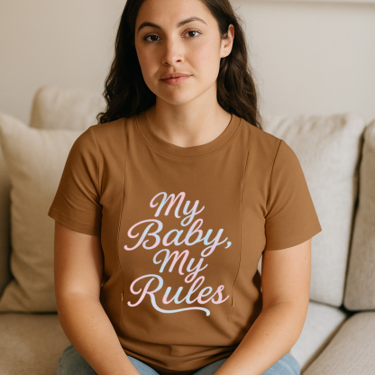 Stylish Nursing T-Shirt | "My Baby My Rules" | Totkeeps | brand