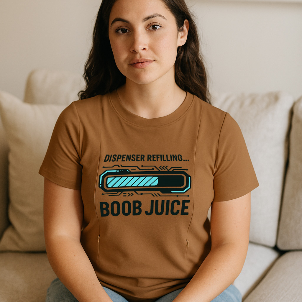 Breastfeeding T-Shirt for New Moms | Funny Boob Juice Slogan