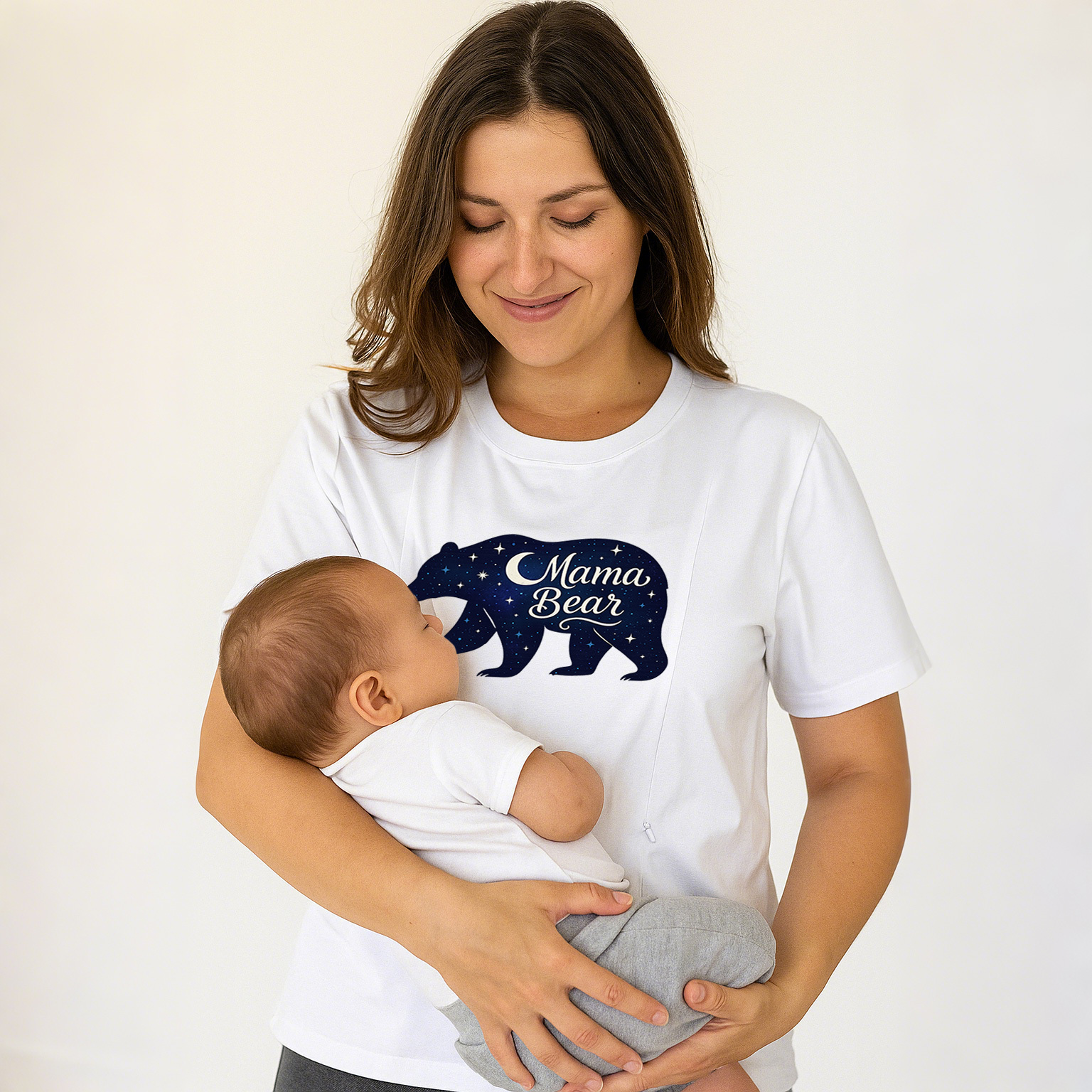 Breastfeeding T-Shirt with Mama Bear Print | Easy Side  | brand