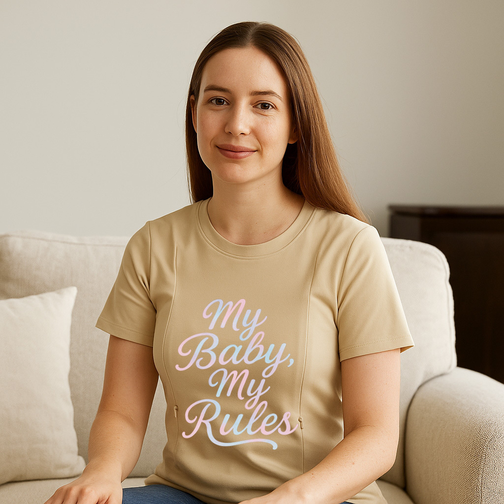 Stylish Nursing T-Shirt | "My Baby My Rules" | Totkeeps | brand