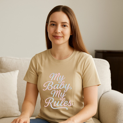 Stylish Nursing T-Shirt | "My Baby My Rules" | Totkeeps | brand