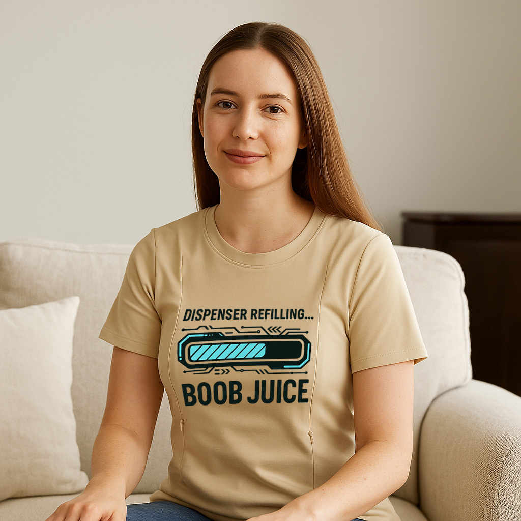 Breastfeeding T-Shirt for New Moms | Funny Boob Juice Slogan