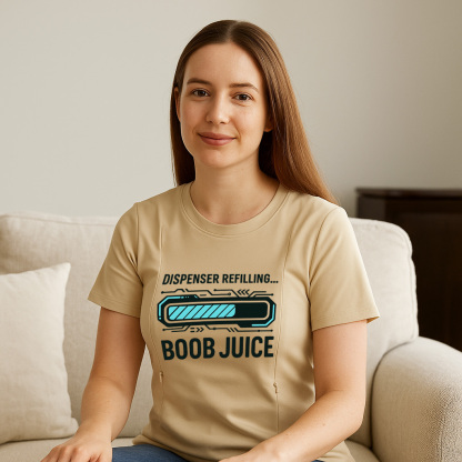 Breastfeeding T-Shirt for New Moms | Funny Boob Juice Slogan