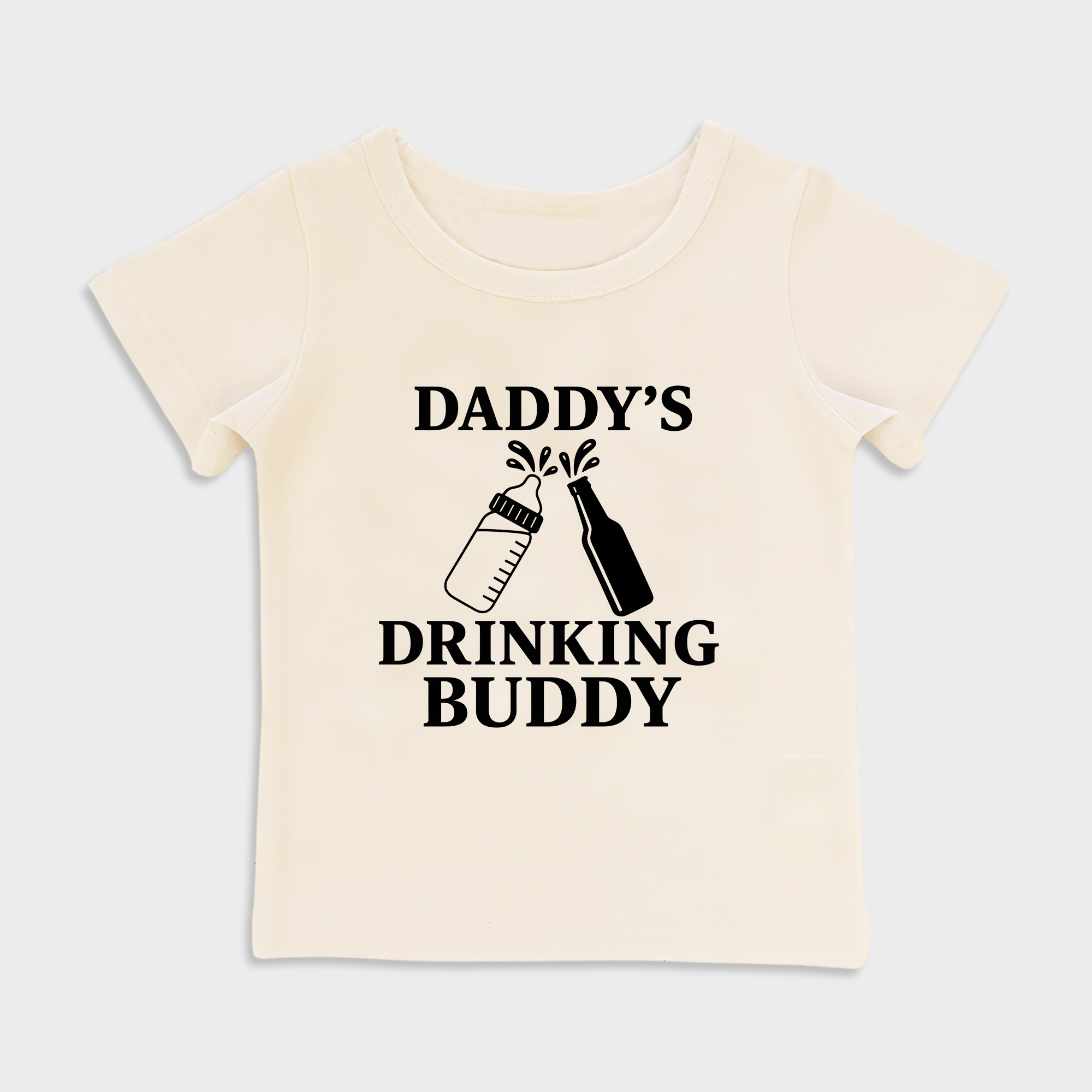 baby shirt - daddys drinking buddy kids t shirt toddler top beige in beige