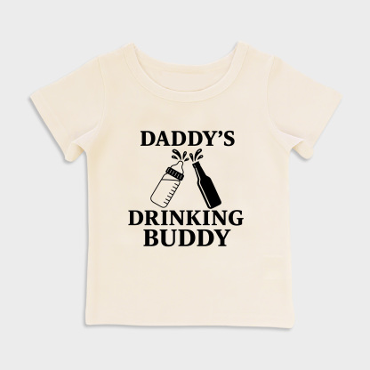 baby shirt - daddys drinking buddy kids t shirt toddler top beige in beige