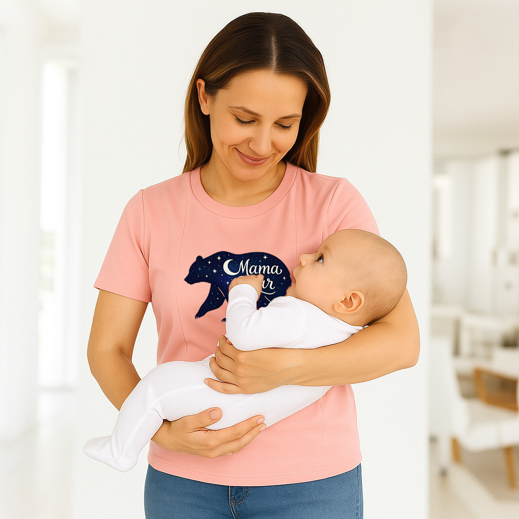 Breastfeeding T-Shirt with Mama Bear Print | Easy Side  | brand