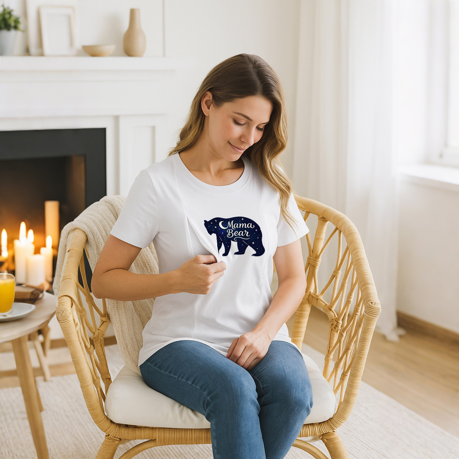 Breastfeeding T-Shirt with Mama Bear Print | Easy Side  | brand