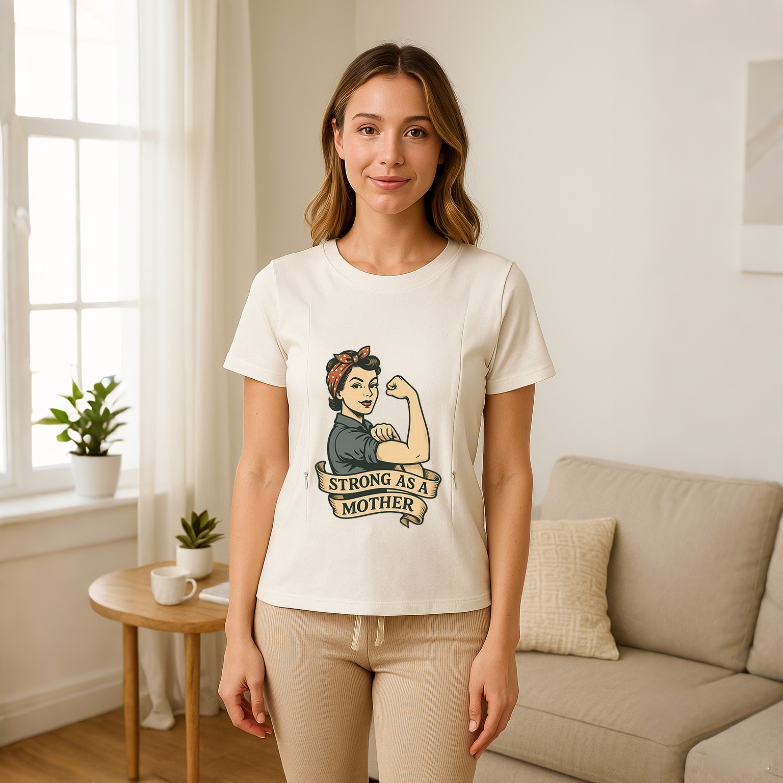 Breastfeeding Top with Strong as a Mother Print | Easy  | brand