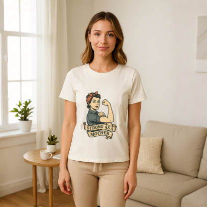 Breastfeeding Top with Strong as a Mother Print | Easy  | brand