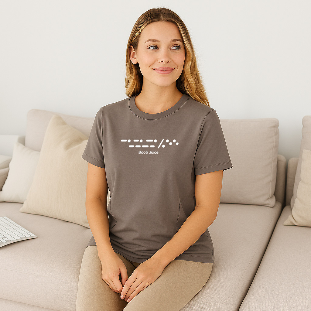 Cute & Funny Nursing Shirt | Boob Juice Slogan | Totkee | brand