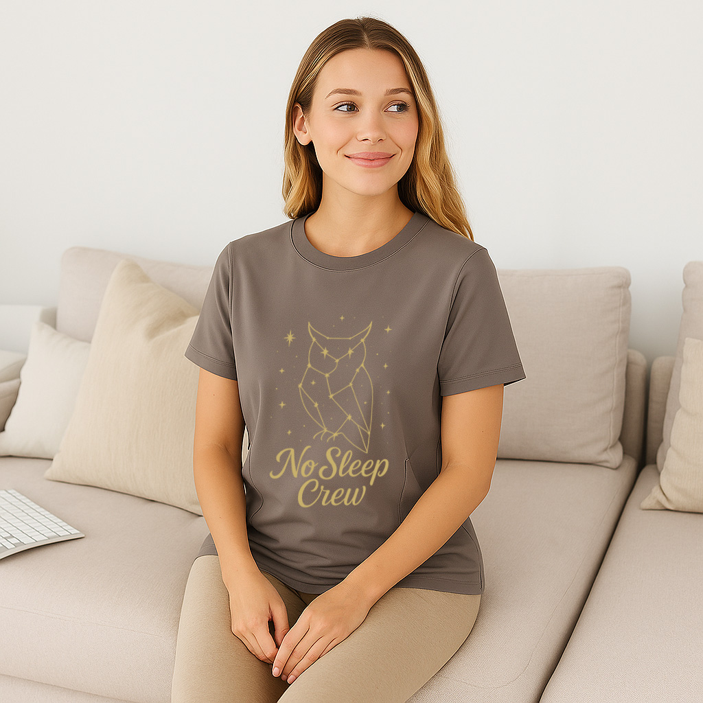 Cute & Funny Nursing Top | No Sleep Crew Tee | Easy Bre | brand