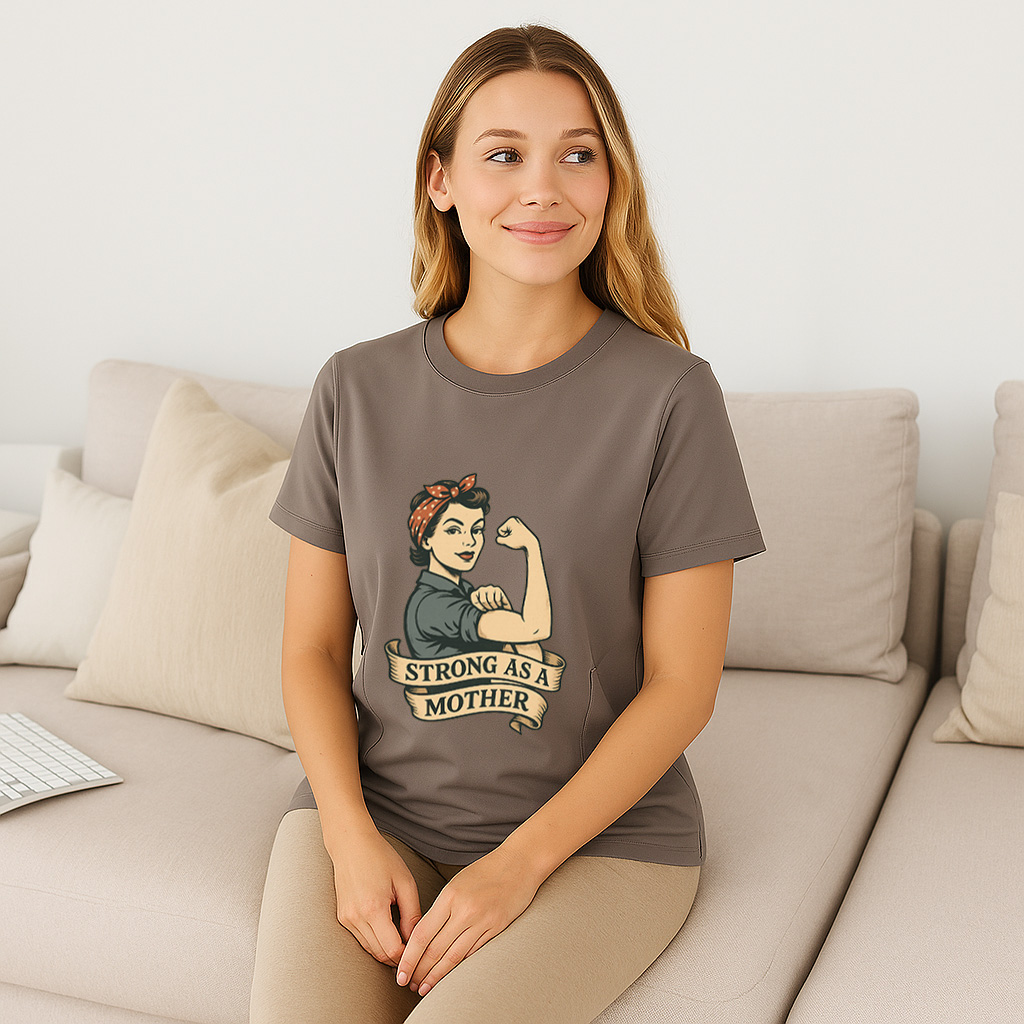 Breastfeeding Top with Strong as a Mother Print | Easy  | brand