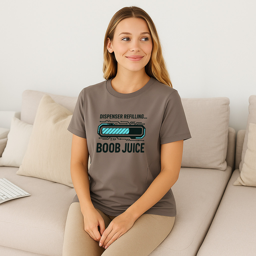 Breastfeeding T-Shirt for New Moms | Funny Boob Juice Slogan