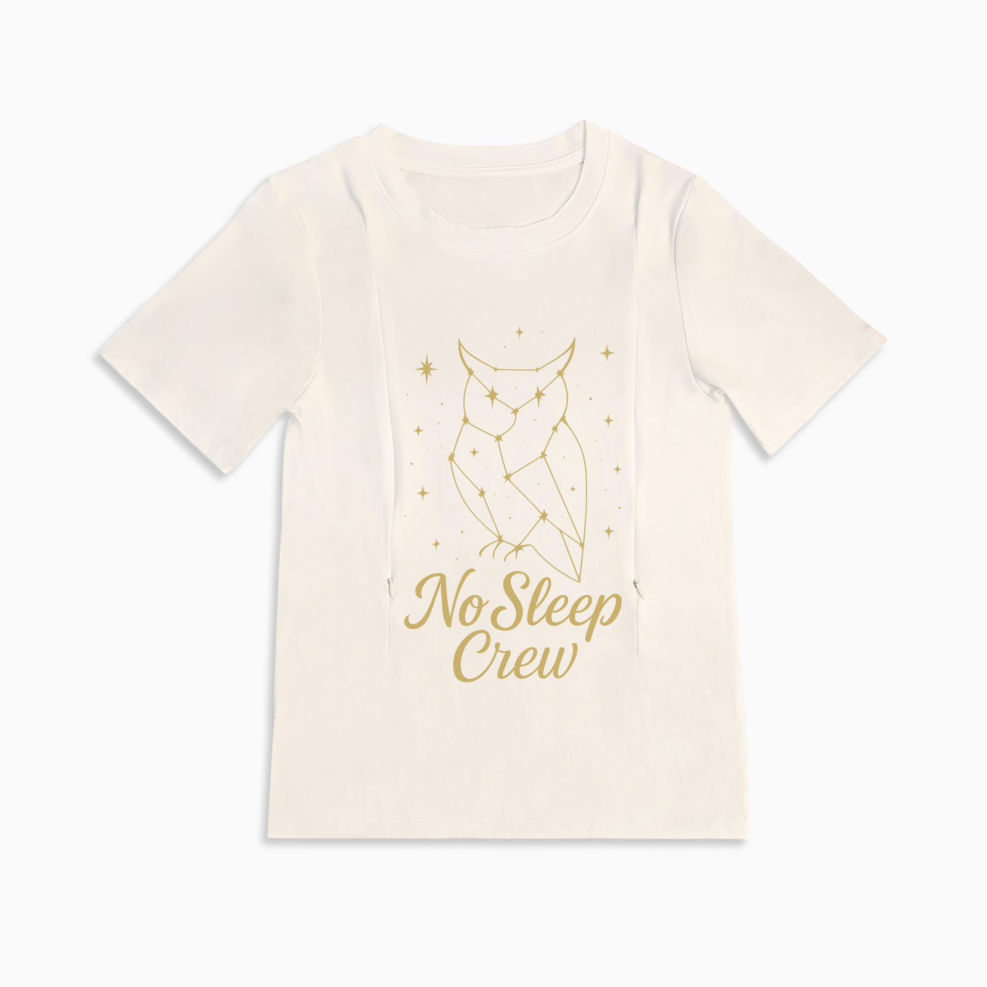 Cute & Funny Nursing Top | No Sleep Crew Tee | Easy Breastfeeding
