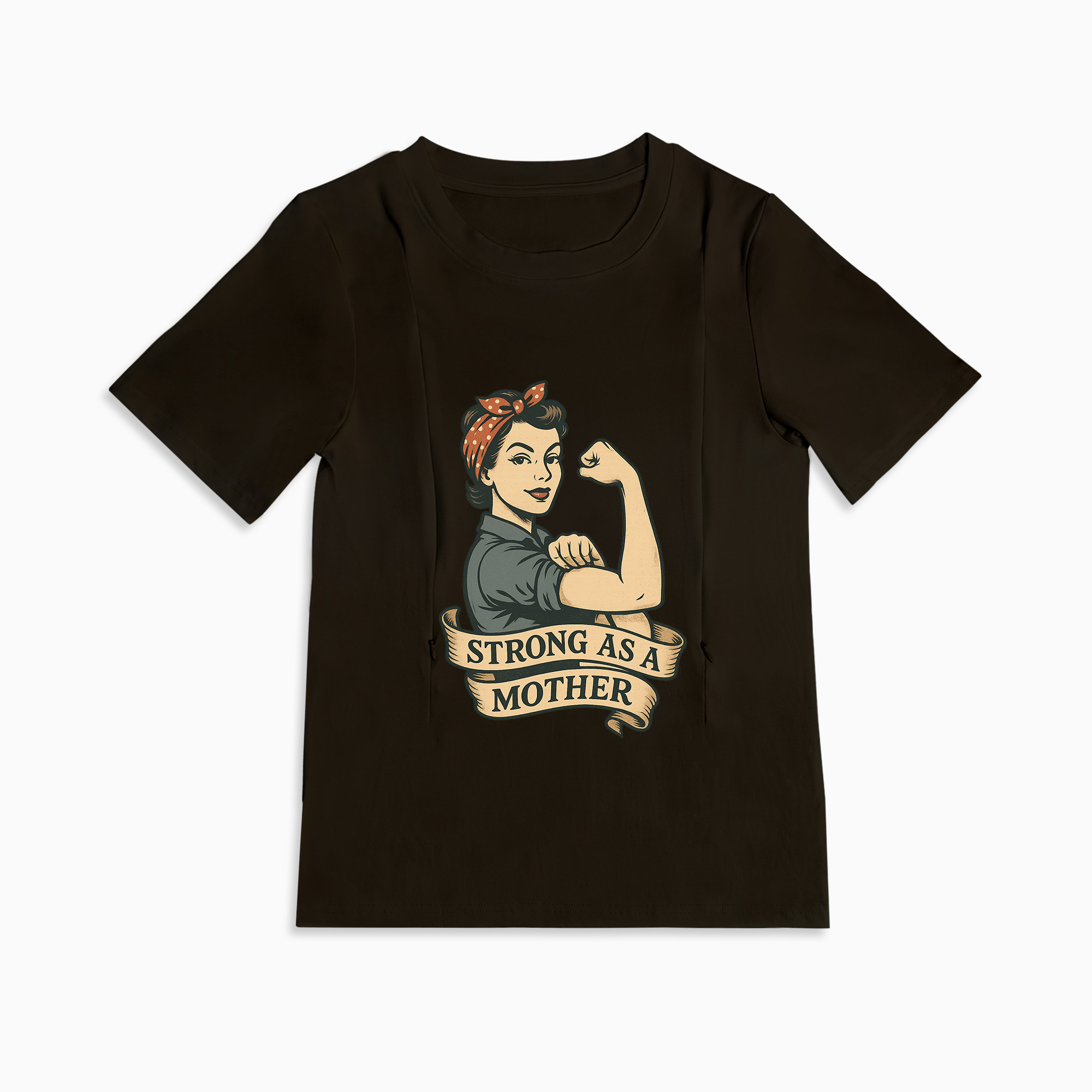 Breastfeeding Top with Strong as a Mother Print | Easy Side Access