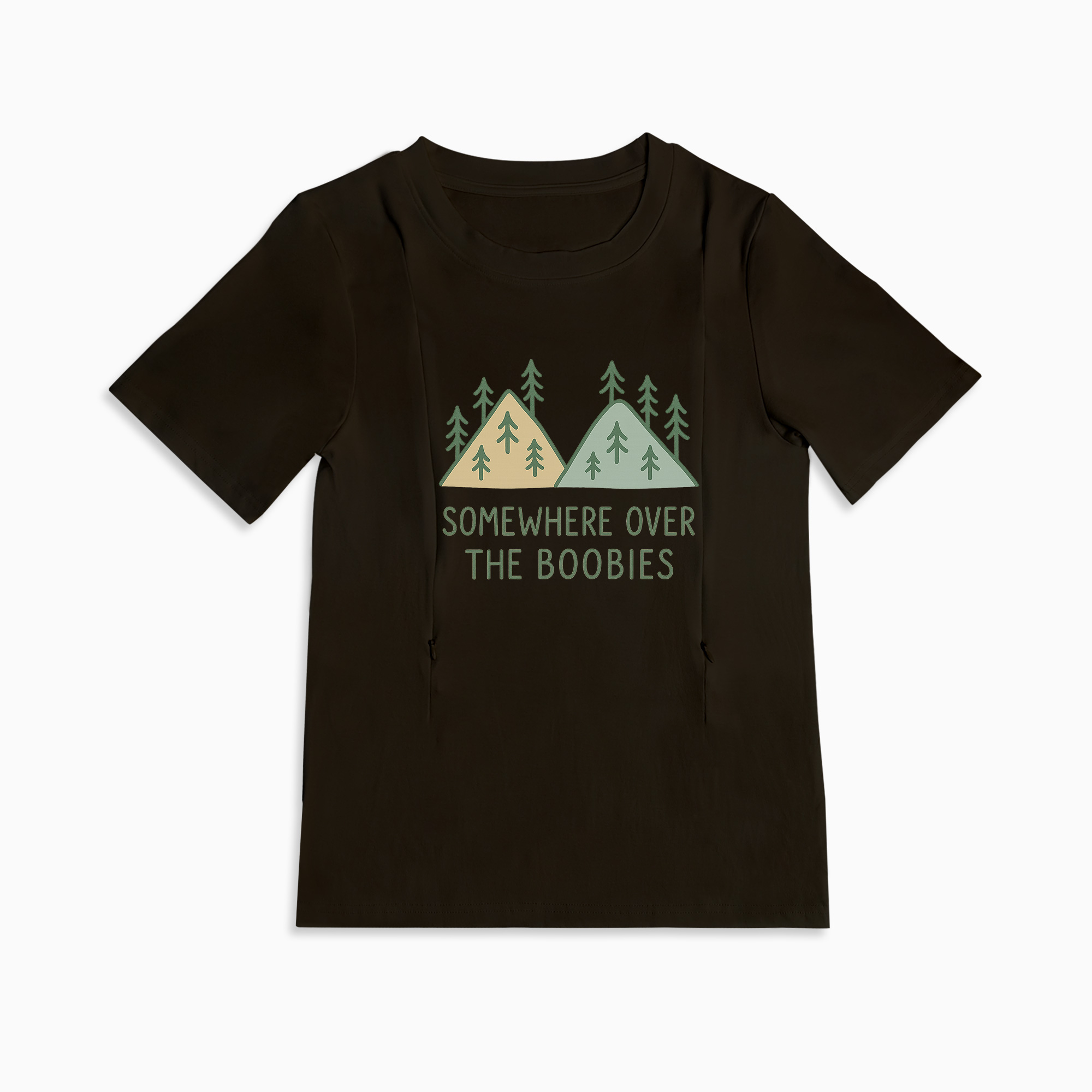 Humorous Nursing T-Shirt | "Somewhere Over the Boobies" Rainbow Tee