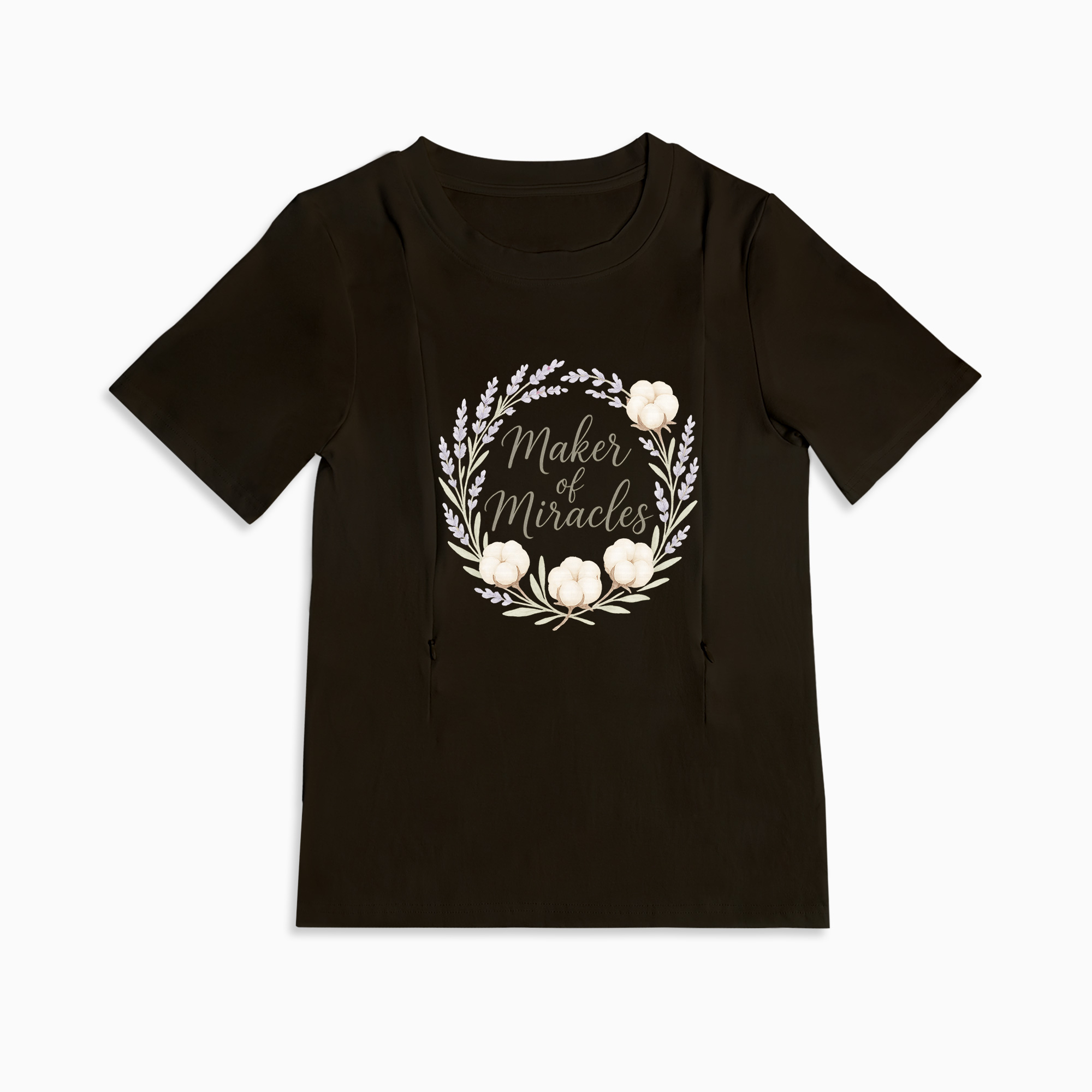 Totkeeps Nursing & Maternity Tee | Superpower Slogan | Side Zippers