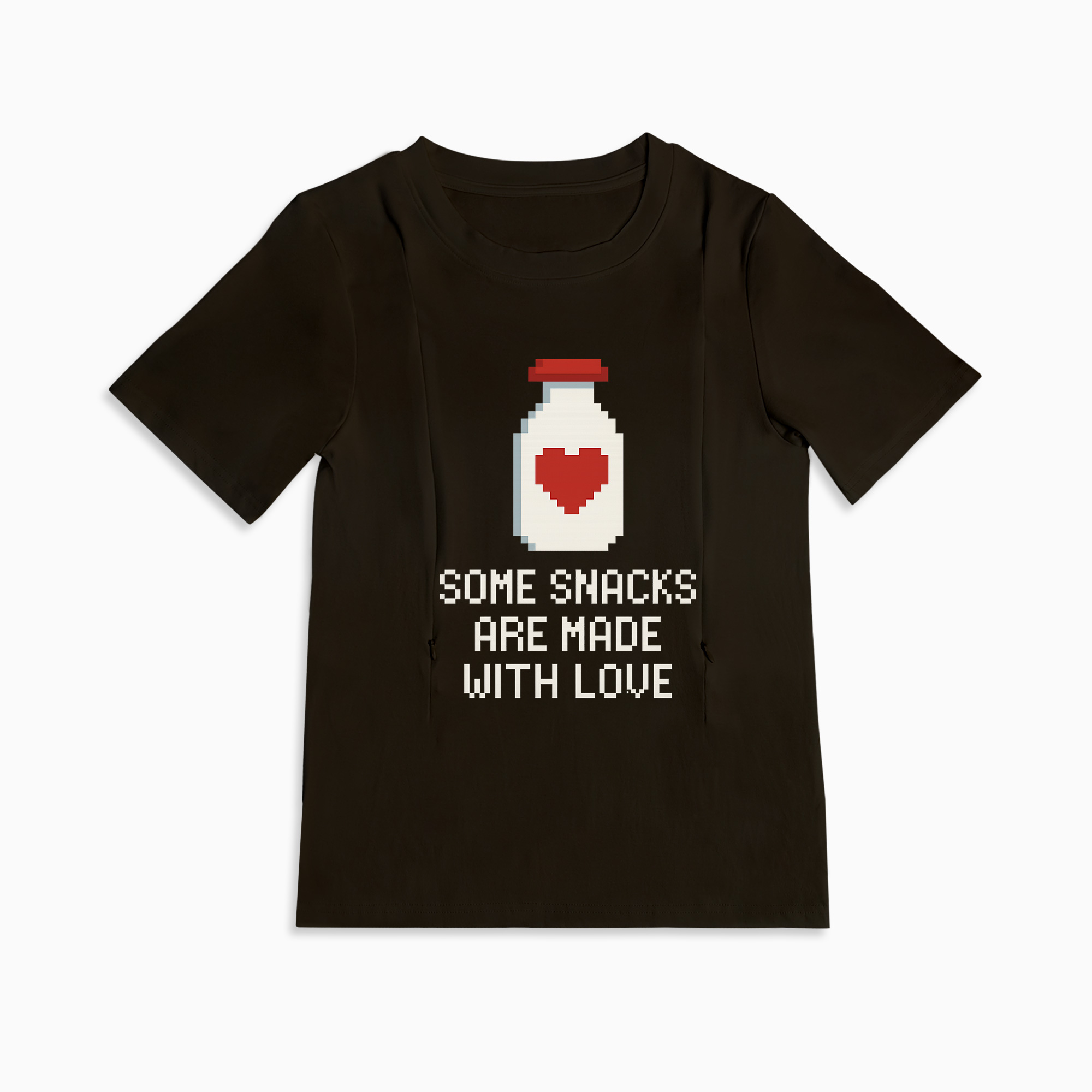 Discreet Breastfeeding Top | Side Zipper | "Snacks Made with Love"