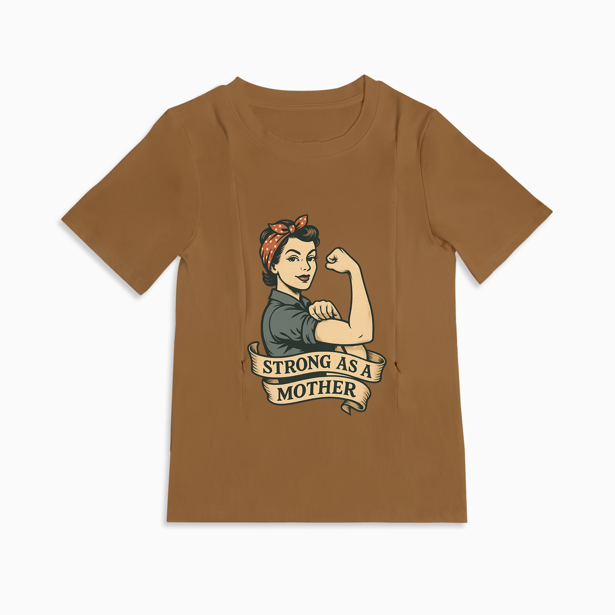 Breastfeeding Top with Strong as a Mother Print | Easy Side Access