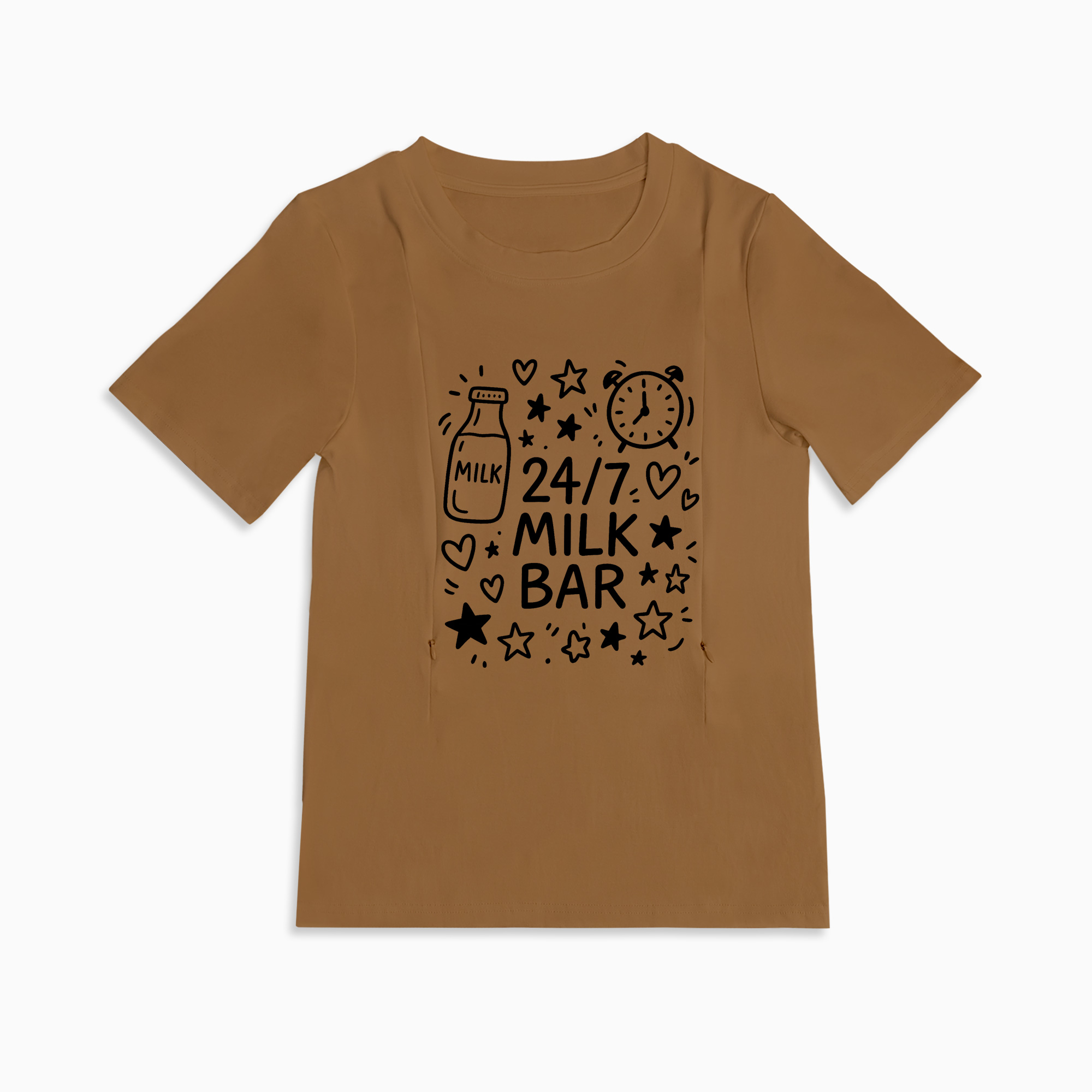 Breastfeeding T-Shirt for New Moms | 24/7 Milk Bar Funny Slogan