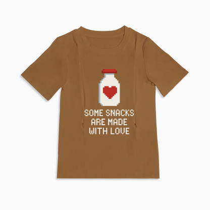 Discreet Breastfeeding Top | Side Zipper | "Snacks Made with Love"