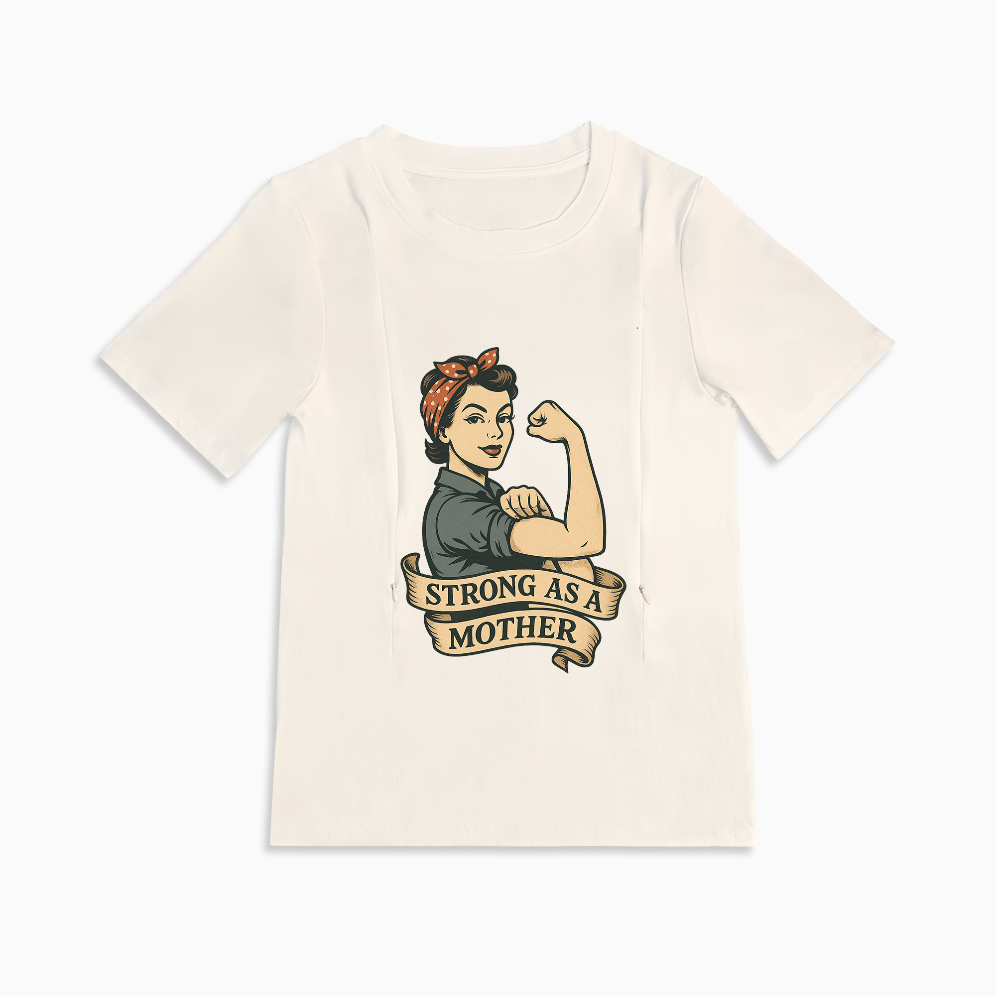 Breastfeeding Top with Strong as a Mother Print | Easy Side Access