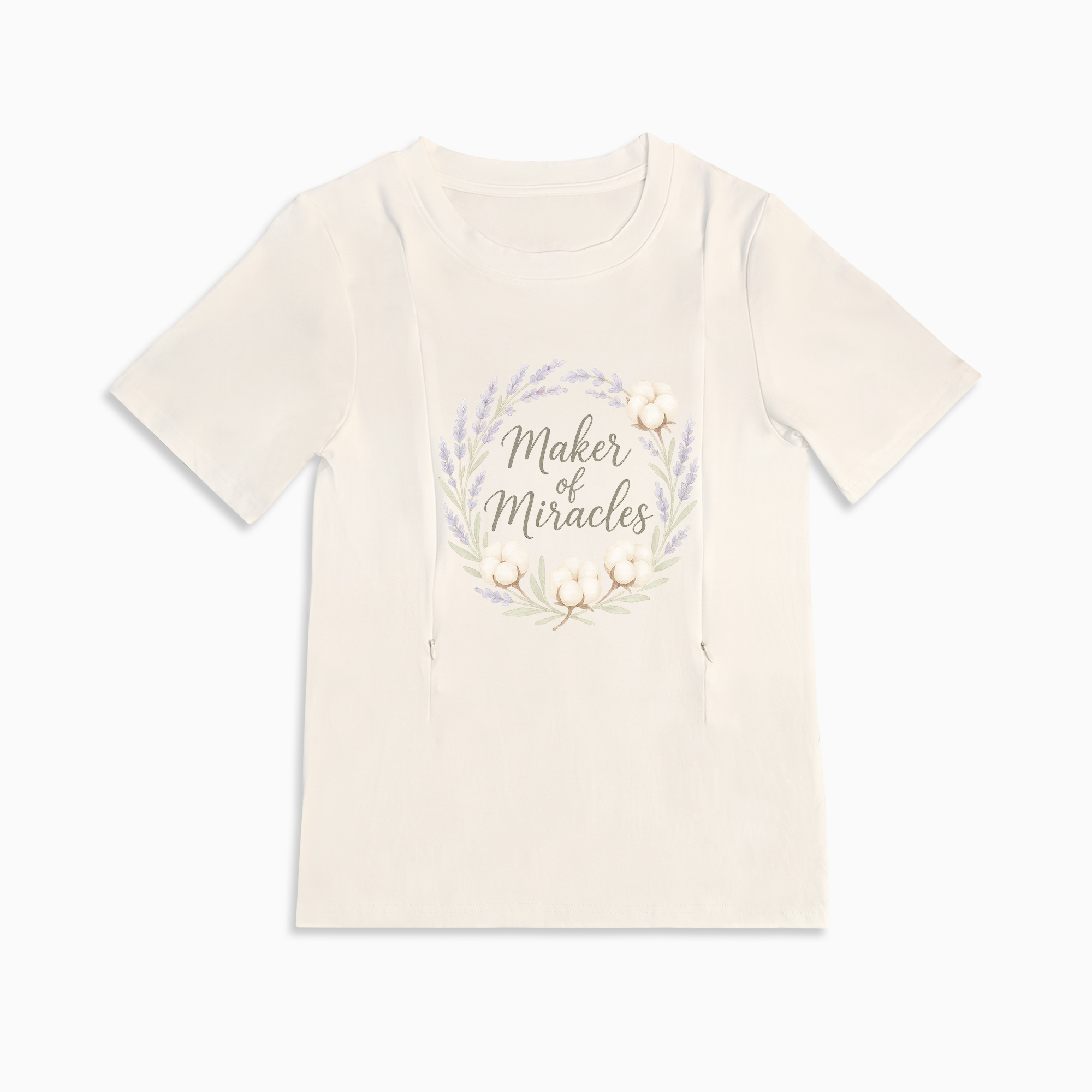 Totkeeps Nursing & Maternity Tee | Superpower Slogan | Side Zippers