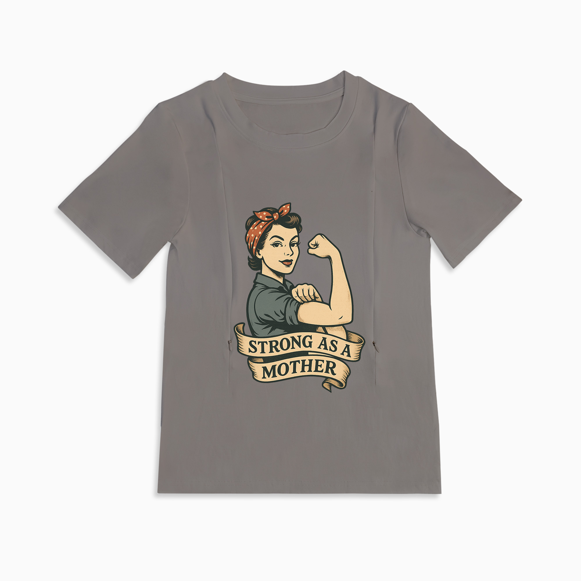 Breastfeeding Top with Strong as a Mother Print | Easy Side Access