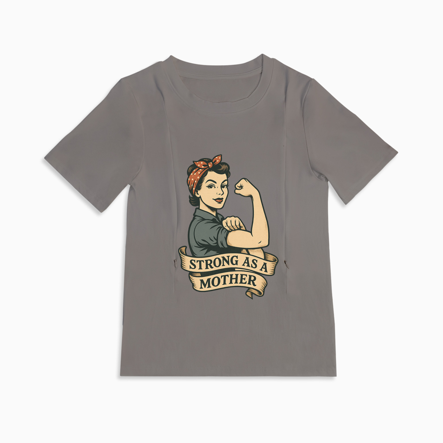 Breastfeeding Top with Strong as a Mother Print | Easy Side Access