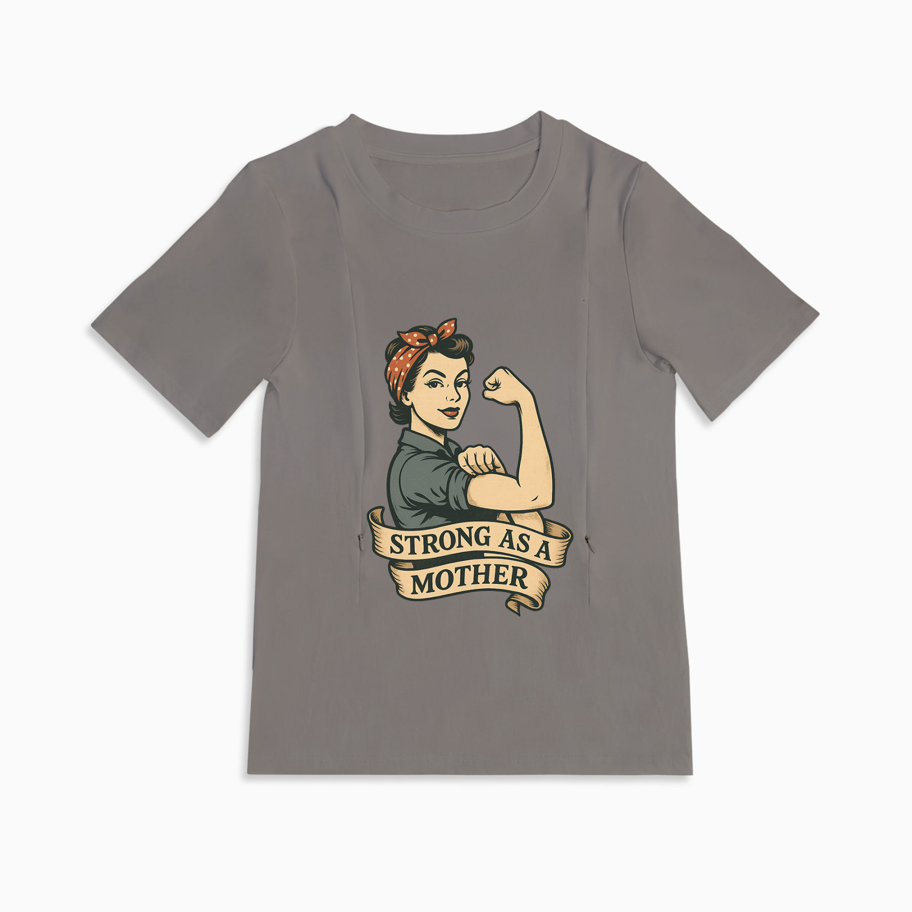 Breastfeeding Top with Strong as a Mother Print | Easy Side Access