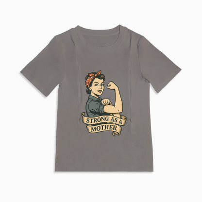 Breastfeeding Top with Strong as a Mother Print | Easy Side Access