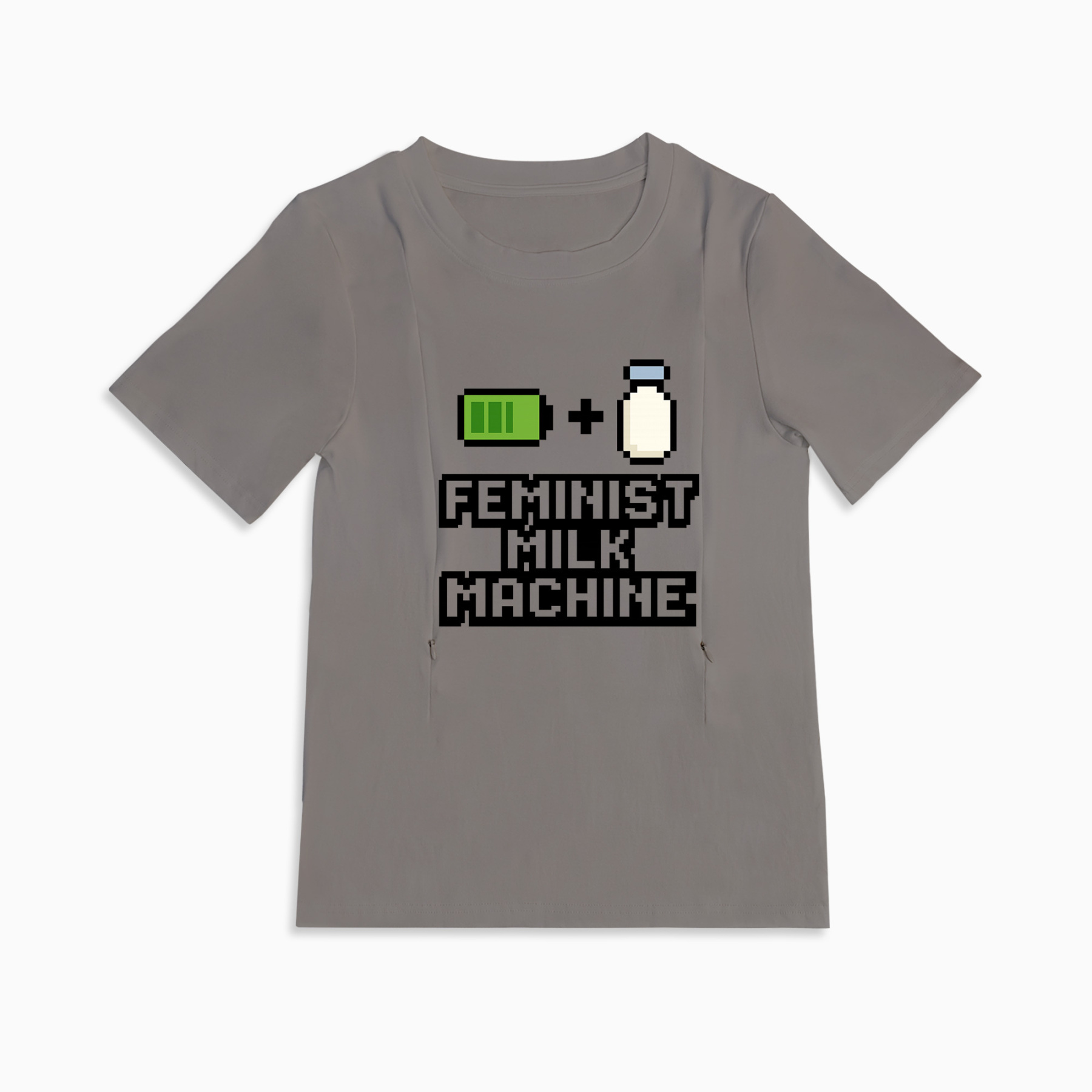 totkeeps Nursing T-Shirt | Feminist Milk Machine | Convenient Side Zippers